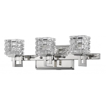 Estallar 5.75 x 18 x 5 in. Coralie 3-Light Polished Nickel Sconce with Pressed Crystal Shades ES3097187